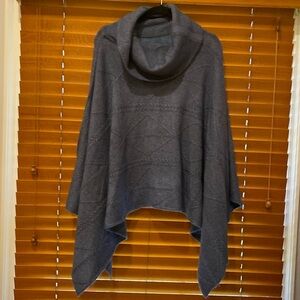 Blue World Market warm yet comfy & stylish wool blend cowl neck poncho (c)
